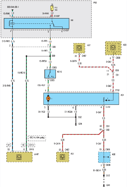 Схема топливной системы двигателя Zetec-SE лист второй