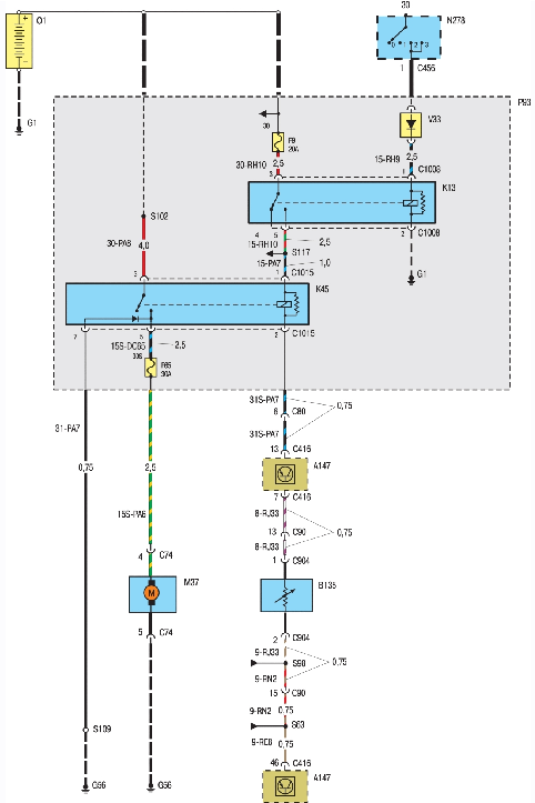 Схема системы охлаждения двигателя Zetec-E без кондиционера